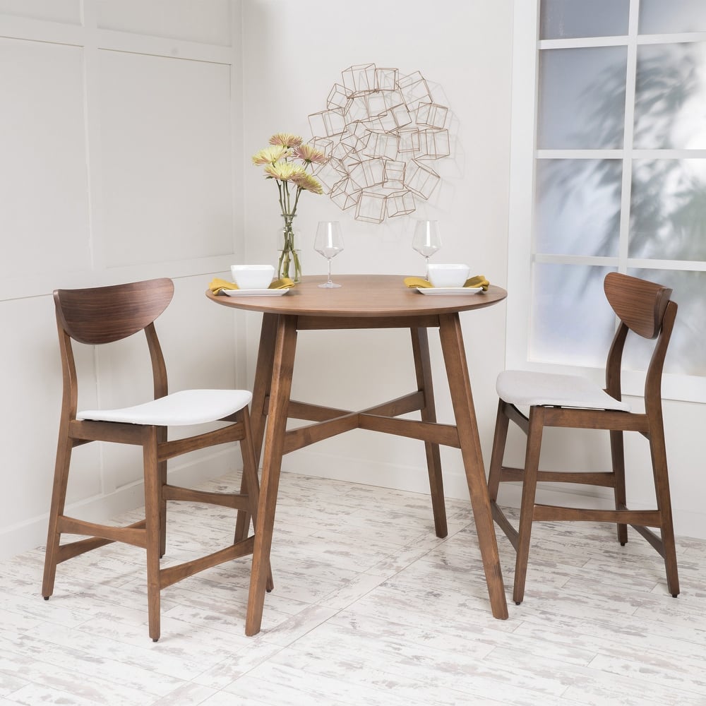 Carson Carrington Lund 3-piece Wood Counter-height Round Dining Set by Christopher Knight Home