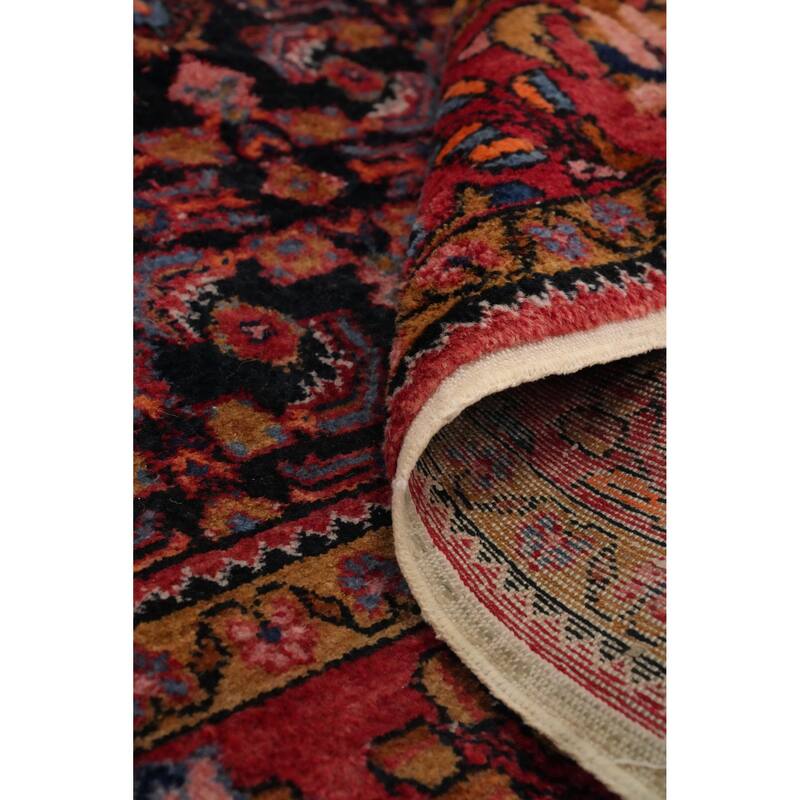 Hand Knotted Oriental 100% Wool Carpet Traditional Floral Navy Blue & Blues Lilian Area Rug - 10' 3'' X 7' 2''