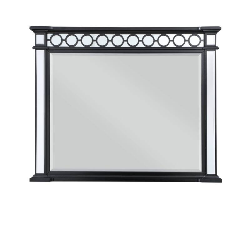 HomeRoots 42" Gunmetal Wood Framed Mounted Dresser Mirror - 52' X '42' X '3