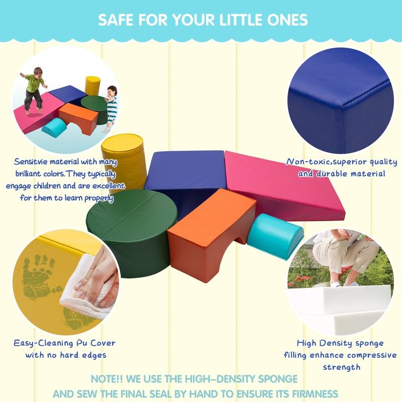6-Piece Climb & Crawl Foam Activity Play Set Indoor Climbing Toys