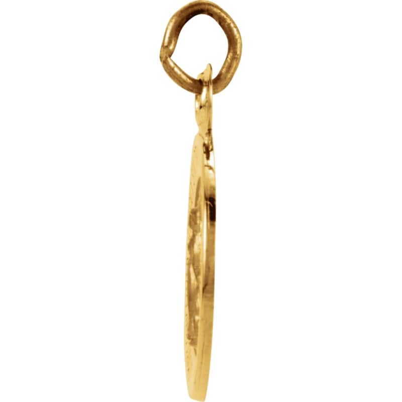 Curata 14k Yellow Gold 12mm Polished Round Miraculous Medal Necklace, 16"