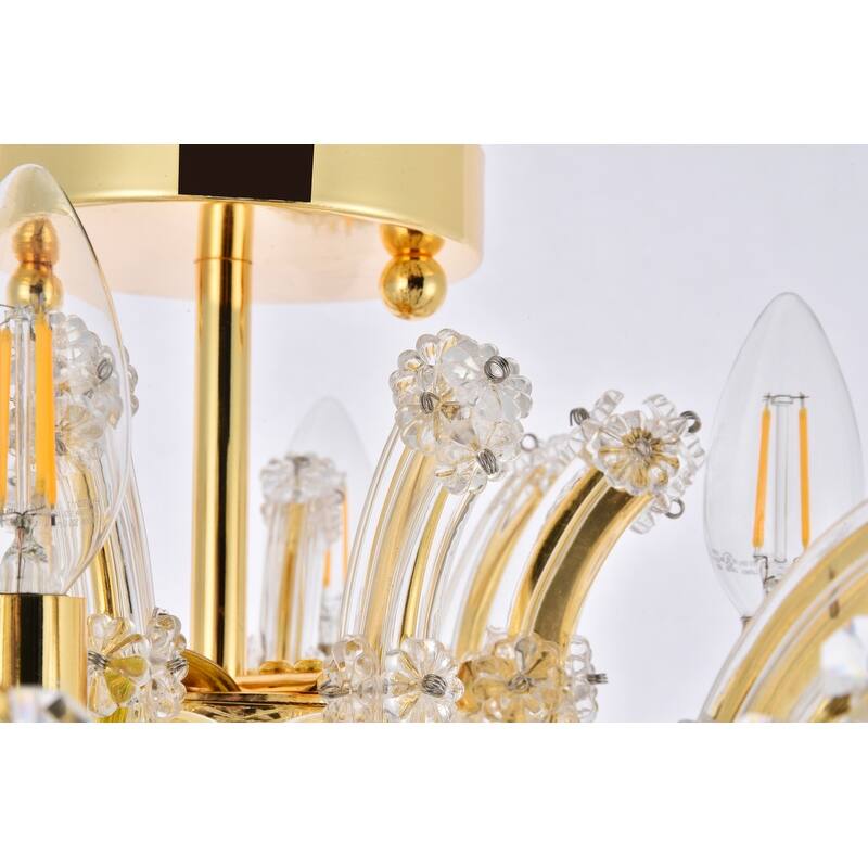 Fleur Illumination Flush Mount D:18in H:15in Lt:4 Gold Finish