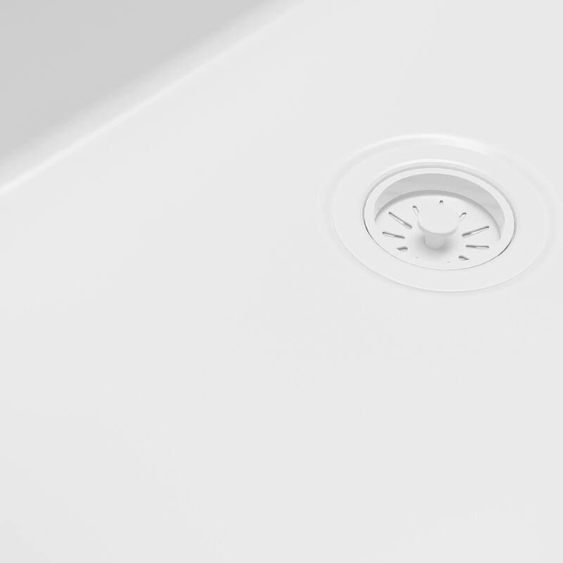 Karran 30" Single Bowl Workstation Fireclay Kitchen Sink with Reversible Fluted Apron Front