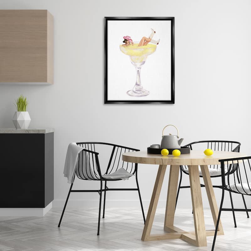 Stupell Glam Cowgirl in Margarita Framed Floater Canvas Wall Art Design By Ziwei Li