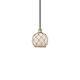 Option Black Antique Brass / White Glass with Brown Rope