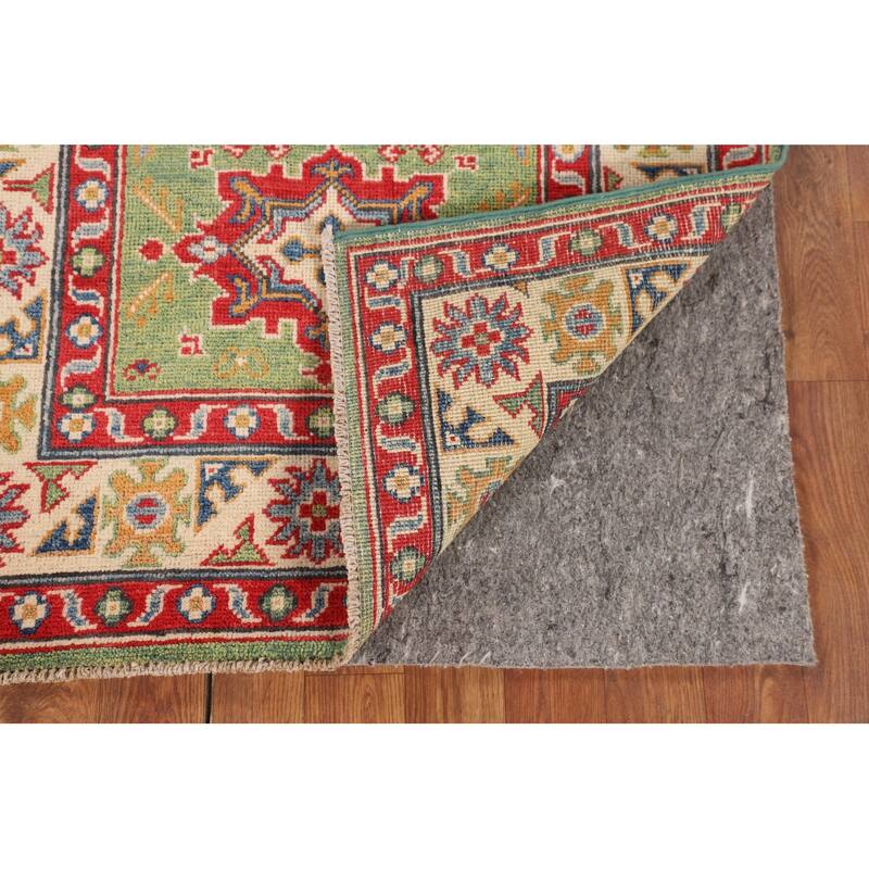 Light Green Kazak Oriental Accent Rug Handmade Wool Carpet - 2'9" x 4'1"