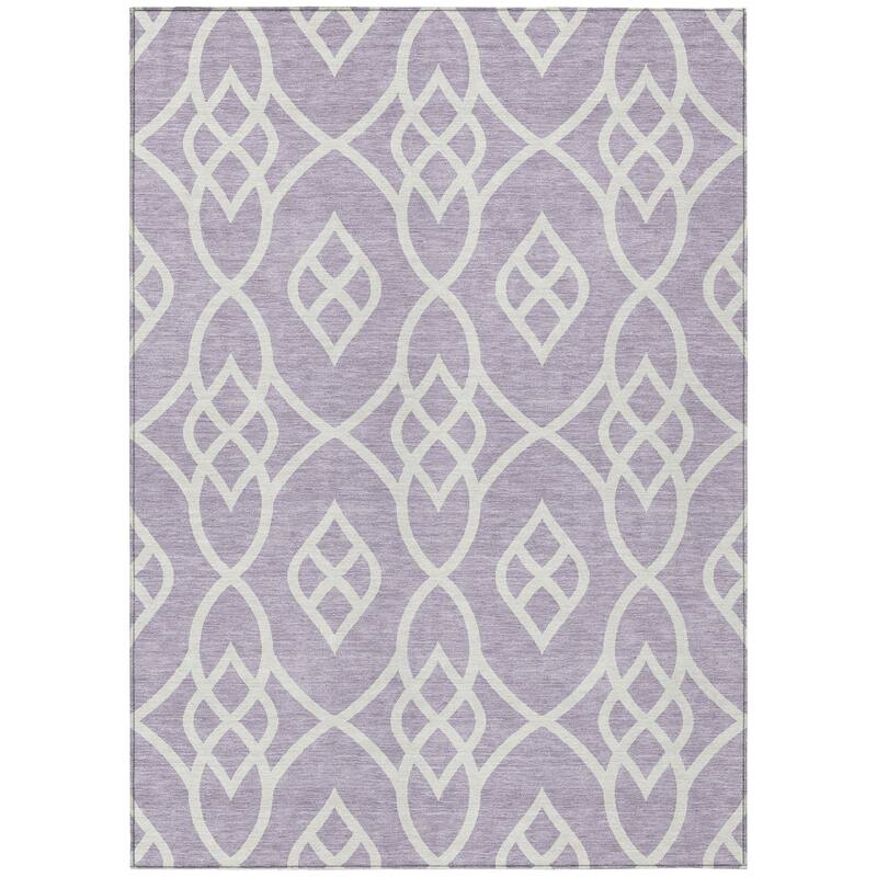 Machine Washable Indoor/ Outdoor Chantille Modern Trellis Rug