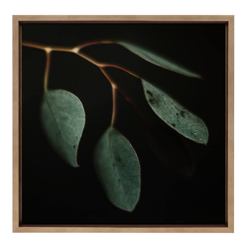Kate and Laurel Sylvie Eucalyptus Leaves Framed Canvas by Alicia Abla