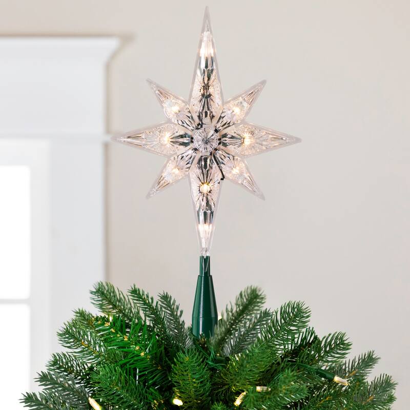 10" Lighted Star of Bethlehem Christmas Tree Topper Clear Lights