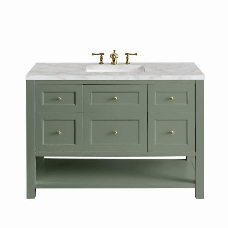 James Martin Vanities 330-V48-3VSL Breckenridge 48" Free Standing - Smokey Celadon - Steel Finish