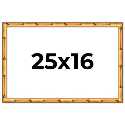 25x16 Frame Gold Bamboo Picture Frame Modern Photo Frame Includes UV Acrylic Shatter Guard Front Acid Free Foam Backing Board