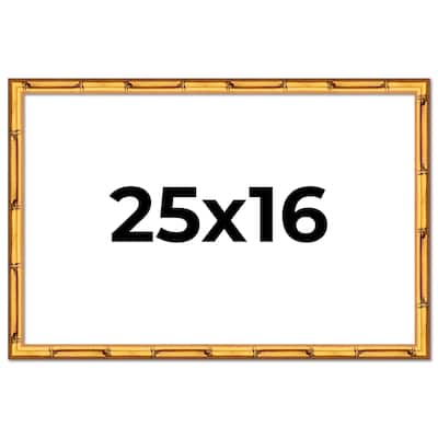 25x16 Frame Gold Bamboo Solid Wood Picture Frame | 1 Inch Moulding