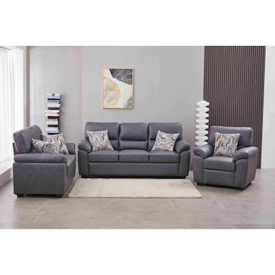 Faux Leather Living Room Set