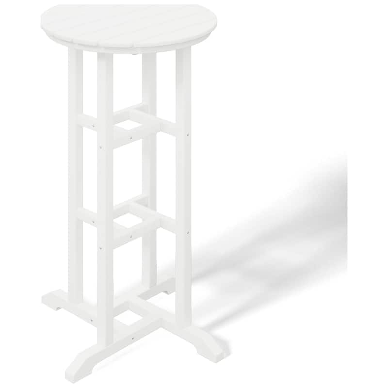 Polytrends Laguna Hdpe All Weather Outdoor Patio 24" Round Bar Bistro Table