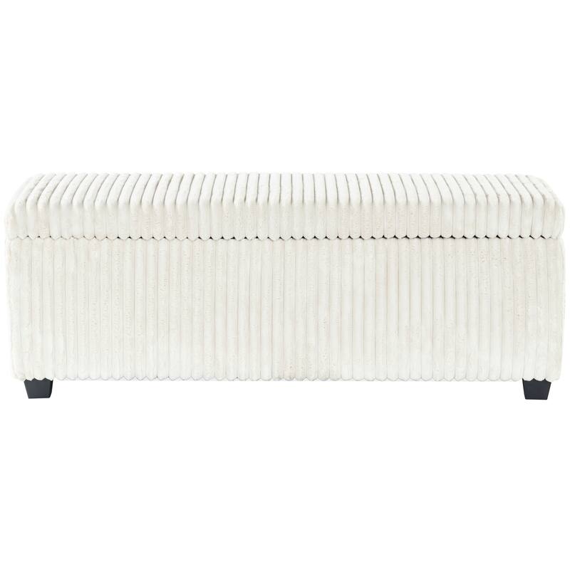 SAFAVIEH Couture Lynzie Plush Corduroy Storage Bench - 55"W x 21"D x 19"H