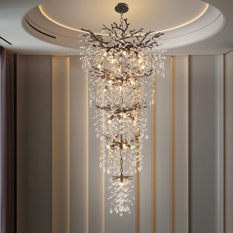 KAYLA Crystal Dimmable LED Tiered Chandelier - 118in