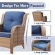 preview thumbnail 22 of 89, Outdoor Wicker High Back Club Chair with Cushions (Set of 2)