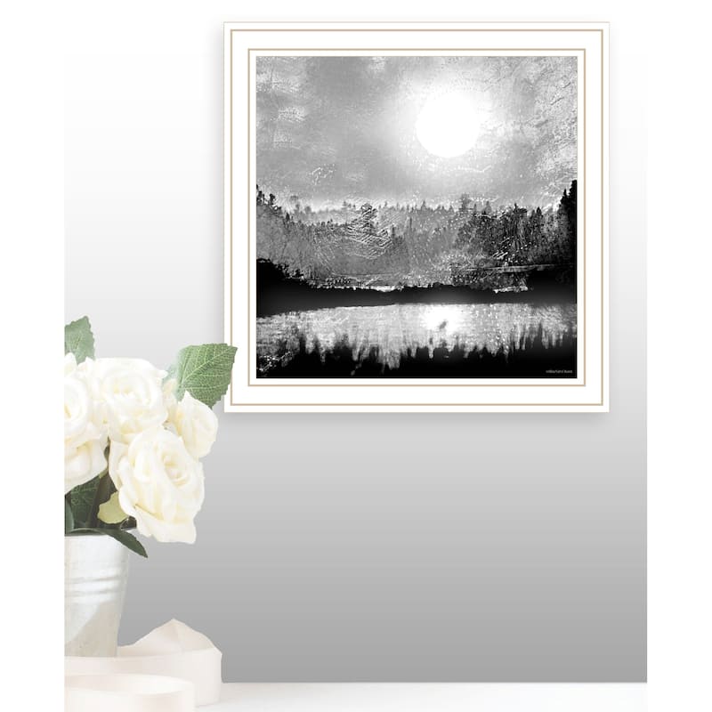 TrendyDecor4U "Big Moon Lake" Framed Print Wall Art