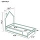 preview thumbnail 4 of 7, Twin Size Montessori Floor Bed with Fences, Modern Twin Kids Bed with House-shaped Headboard, Wood Twin Bed Frame for Girls,Boys