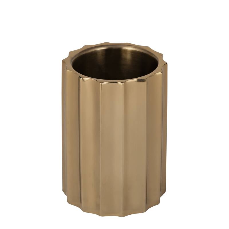 Gold Steel Ice Bucket Large Double Wall