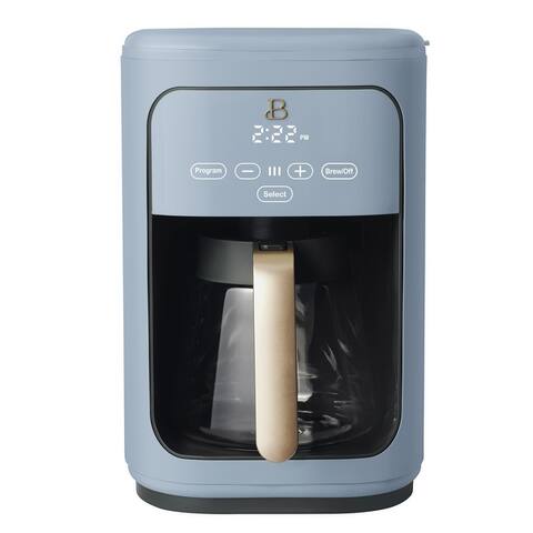 14 Cup Programmable Touchscreen Coffee Maker, Oyster Grey by Drew Barrymore