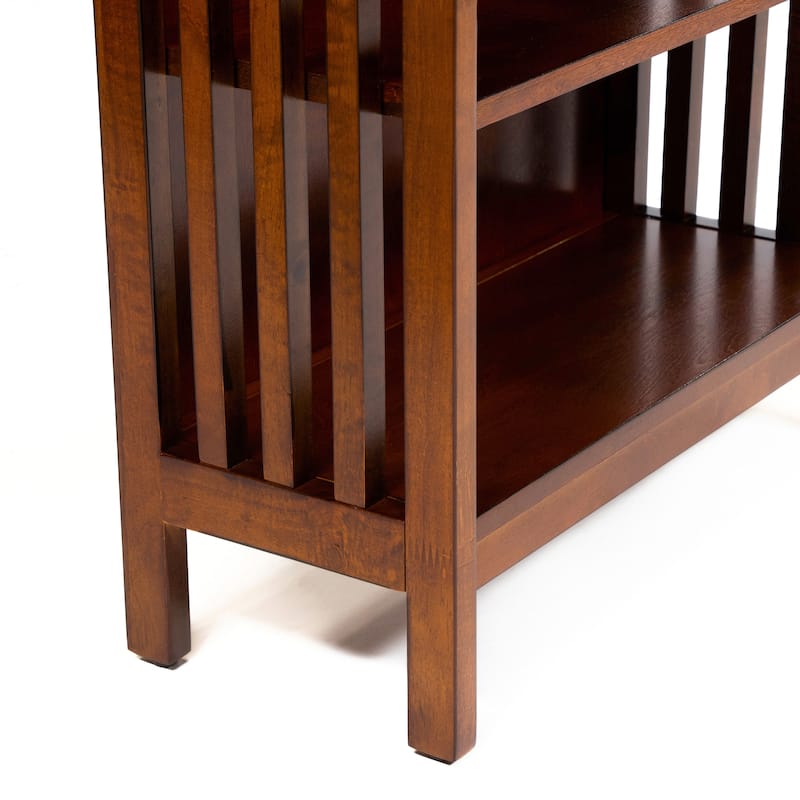 Till Contemporary Oak Solid Wood 5-Open Shelf Media Shelf by Furniture of America