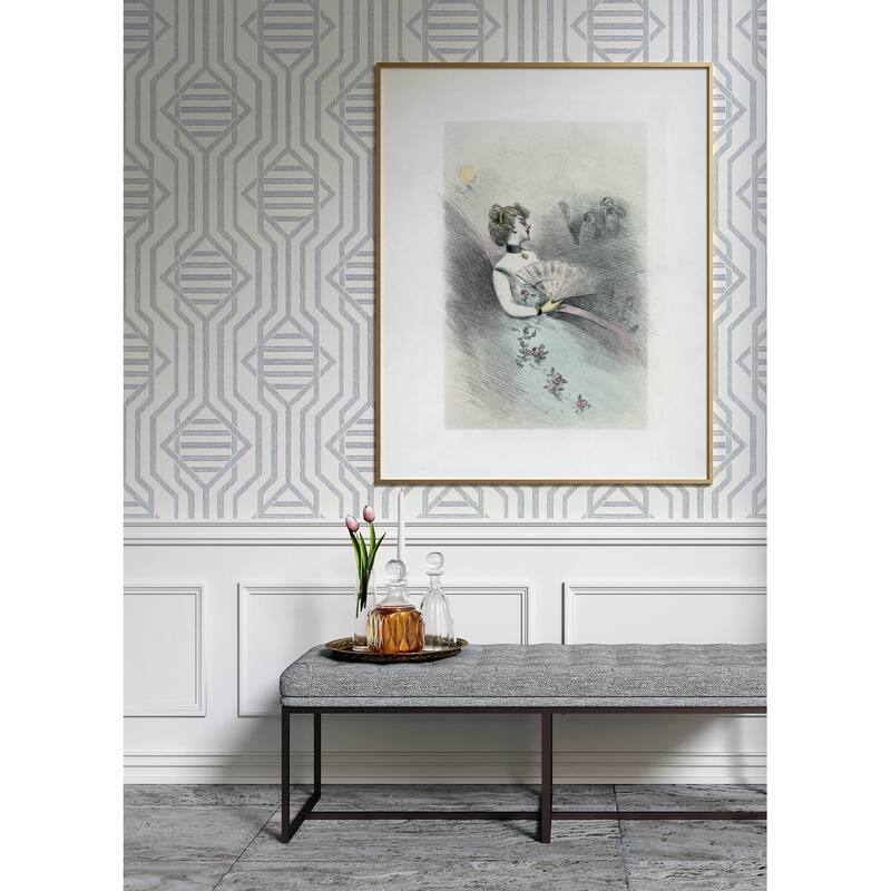 A-Street Prints Essex Dark Blue Geometric Wallpaper
