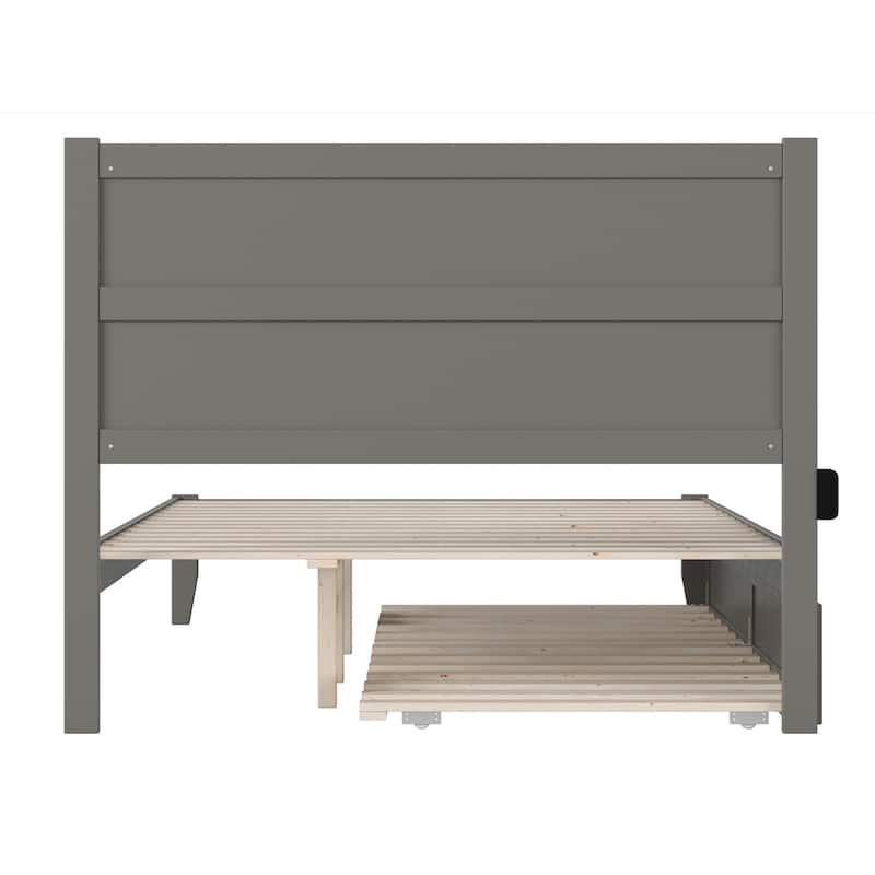 NoHo Queen Bed with Twin XL Trundle in Grey