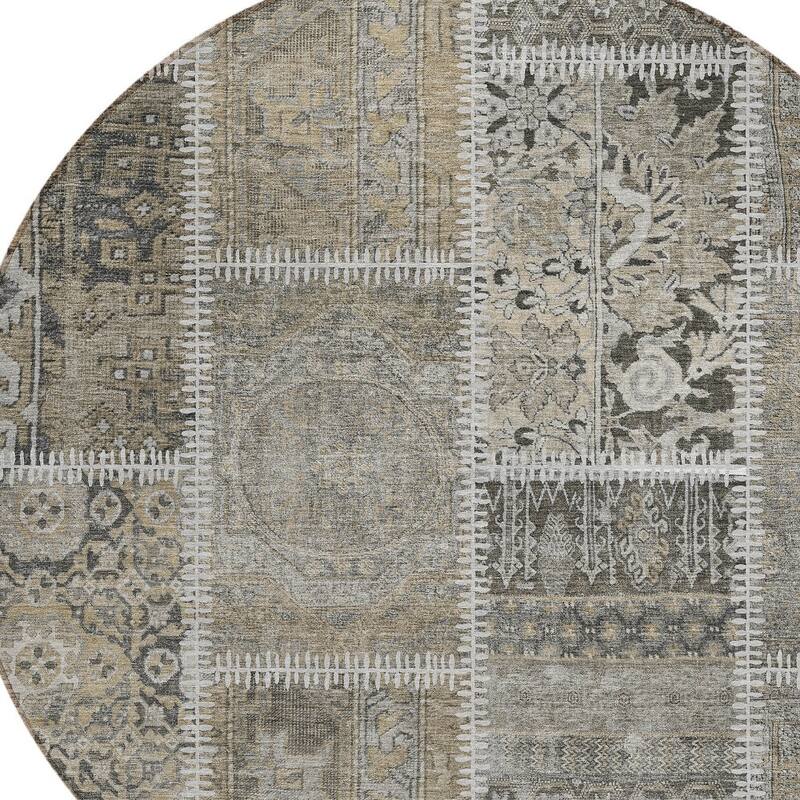 HomeRoots Patchwork Transitional Rectangle Outdoor Rug