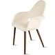 preview thumbnail 27 of 56, Set of 2 Organic Upholstered Fabric Modern Armchairs with Dark Walnut Brown Wooden Legs for Dining Room Office or Accent Chair