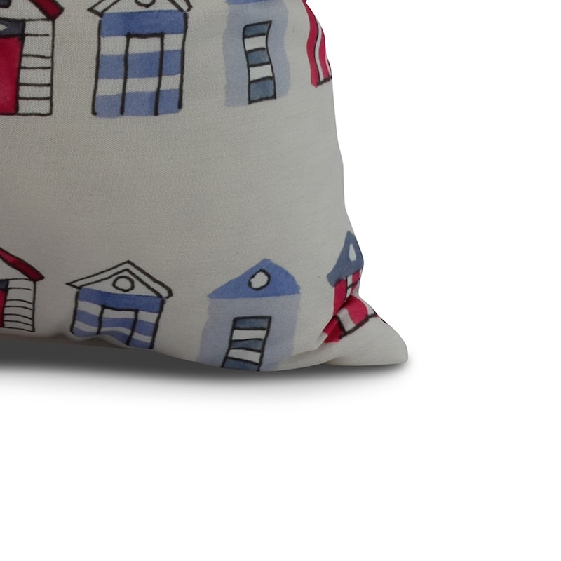 16 x 16 Inch Multi Beach Hut Stripe Print Outdoor Pillow