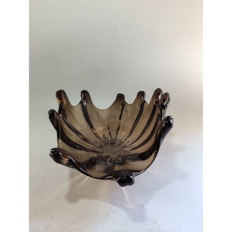 Elegant Sculptural Glass Bowl Centerpiece Decorative Accent 16"x10"