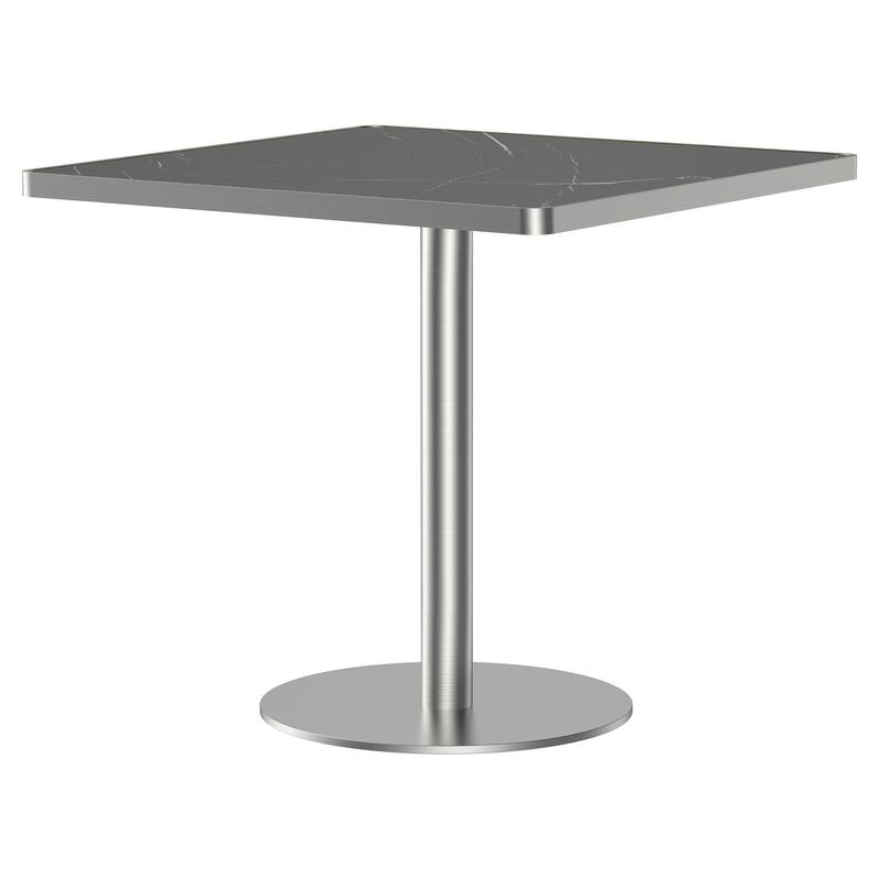 Square Modern Dinning Table 31.5 inches Bistro Table Tulip Table with Faux Marble top, Sturdy Metal Frame Diameter
