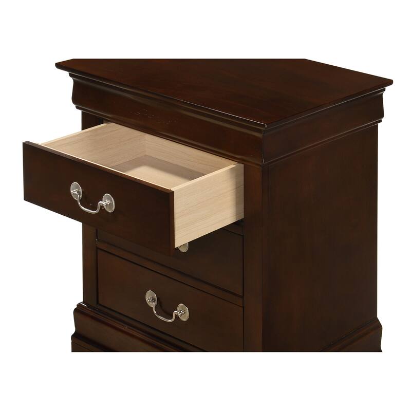 Modern 3-Drawer Nightstand - Bedside Table with Metal Handles - 29" Height