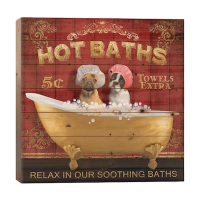 Hot Baths Print On Wood by Conrad Knutsen - Multi-Color