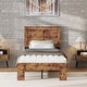 preview thumbnail 24 of 48, Wooden Platform Bed Frame with Large Under Bed Storage Dark Brown - Twin