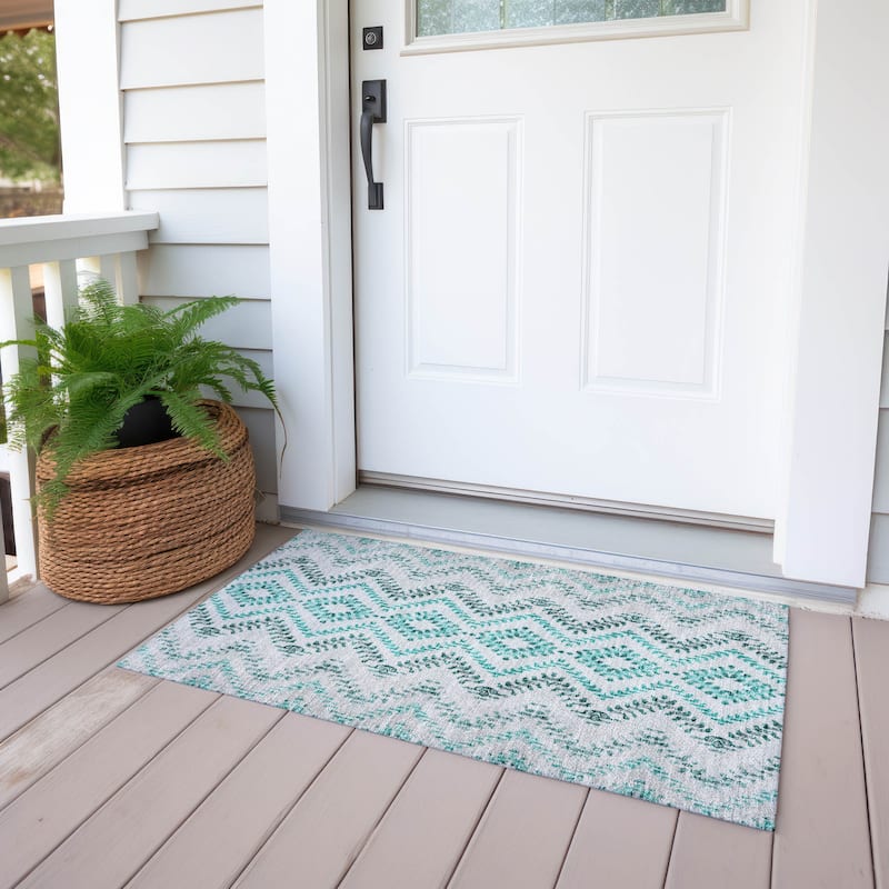 Machine Washable Indoor/ Outdoor Chantille Boho Global Rug