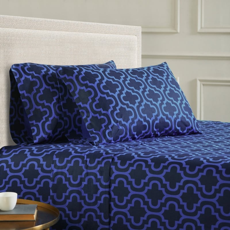 Superior Flannel Cotton Trellis Pocket Bed Sheet Set