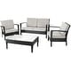 preview thumbnail 3 of 2, SAFAVIEH Outdoor Living Cushioned Brown Glass Top 4-piece Patio Set