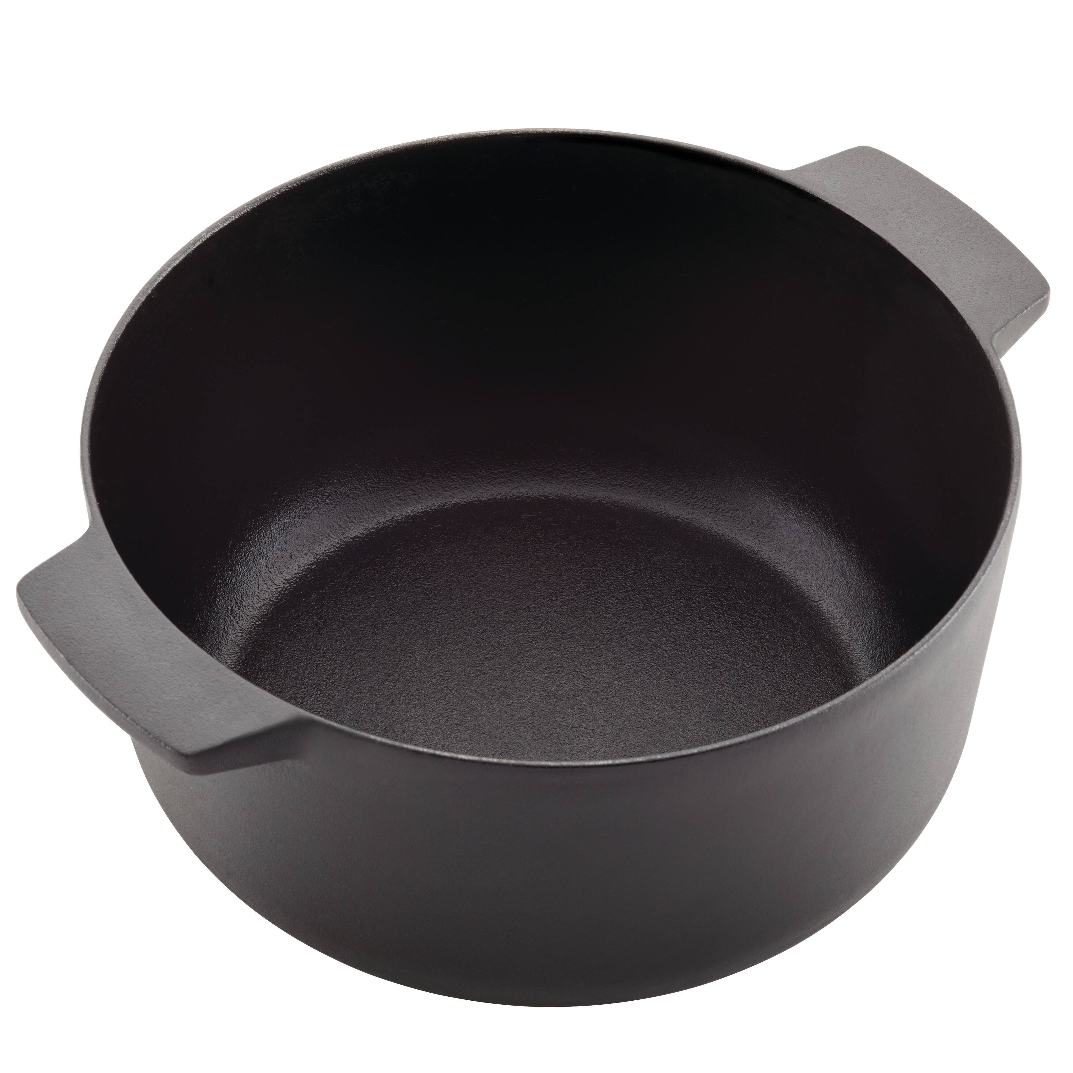KitchenAid Seasoned Cast Iron Induction Dutch Oven Casserole, 6Quart, Cast Iron Black Bed