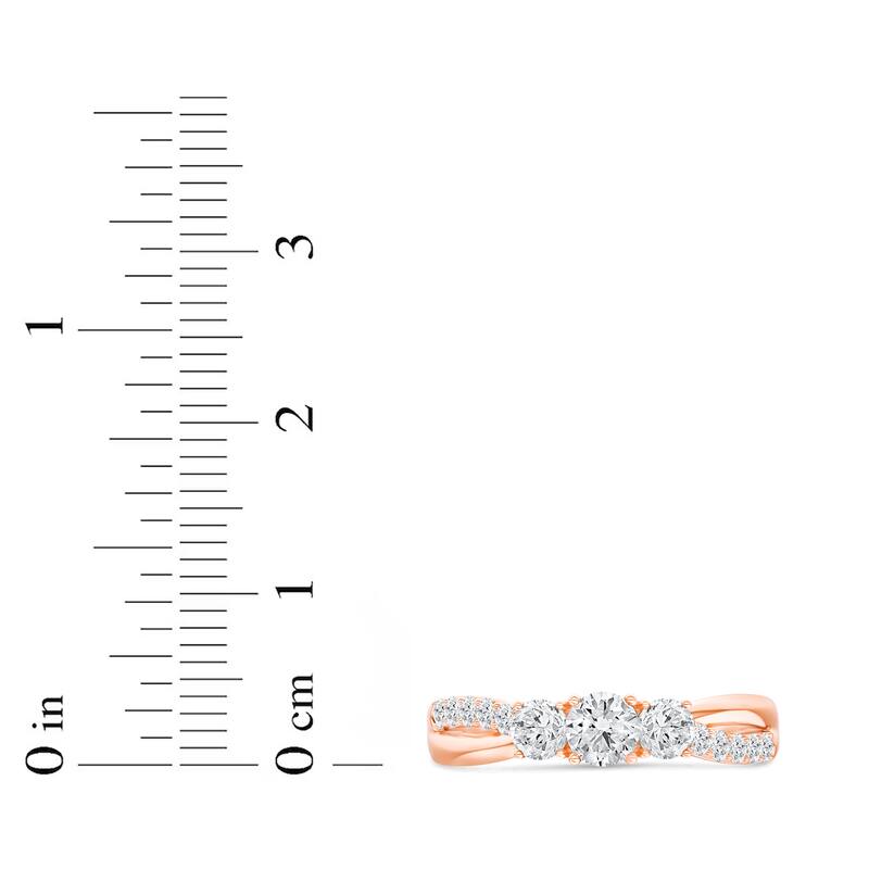 1/2ct TDW Diamond Three Stone Engagement Ring in 14K Gold for Women