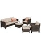 preview thumbnail 17 of 80, Ovios 5-piece Outdoor High-back Wicker Sectional Set