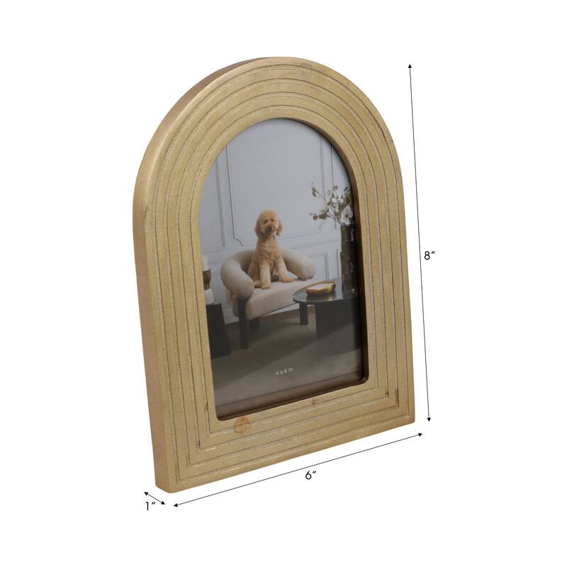 Gold 4x6 in. Polyresin Dome Arches Boho Photo Frame