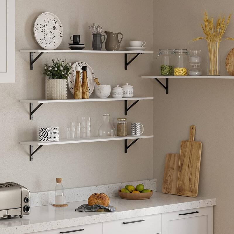 Long Wall Shelves, 47.3Inch Wall Mounted Shelves Set of 2 - 7.9"D x 47.3"W x 6.1"H