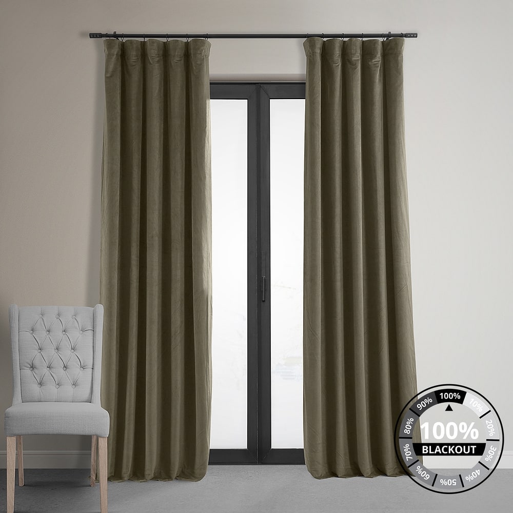 Exclusive Fabrics Signature Velvet Thermal Lined With 100% 4 Pass Blackout Curtains. (1 Panel)