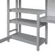 preview thumbnail 24 of 25, Stylish & Simple Full Size Wooden Loft Bed with Shelves, Desk and Writing Board, Maximized space, Health and Comfort, White