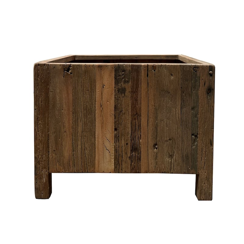 Small Square Wooden Planter - 23.5" - Brown