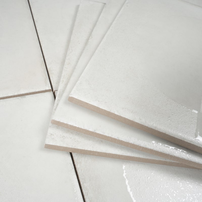 Cadence 8x8 Crisp White Porcelain Square Motif Wall and Floor Tile (12.49 sq ft/case) - 29 Pack