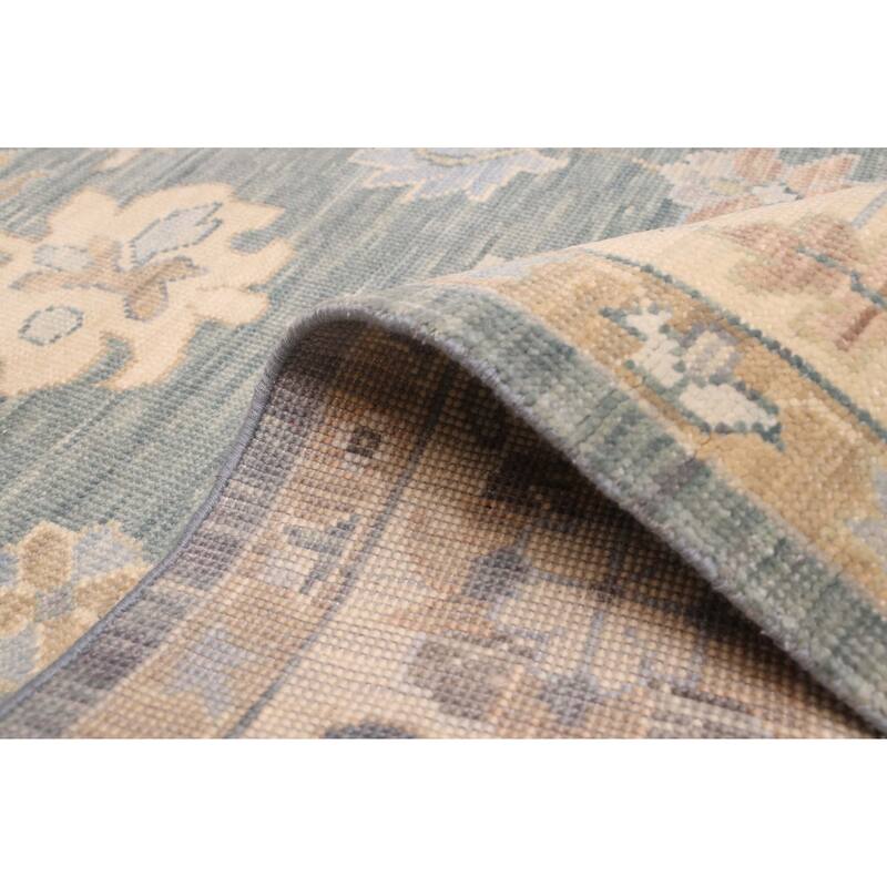 ECARPETGALLERY Hand-knotted Modern Oushak Teal Wool Rug - 9'0 x 11'10