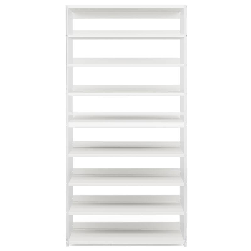 8-Tier Shoe Rack with Wood Shelves, Shoe Organizer Display Storage Shelf for Home, Space-Saving